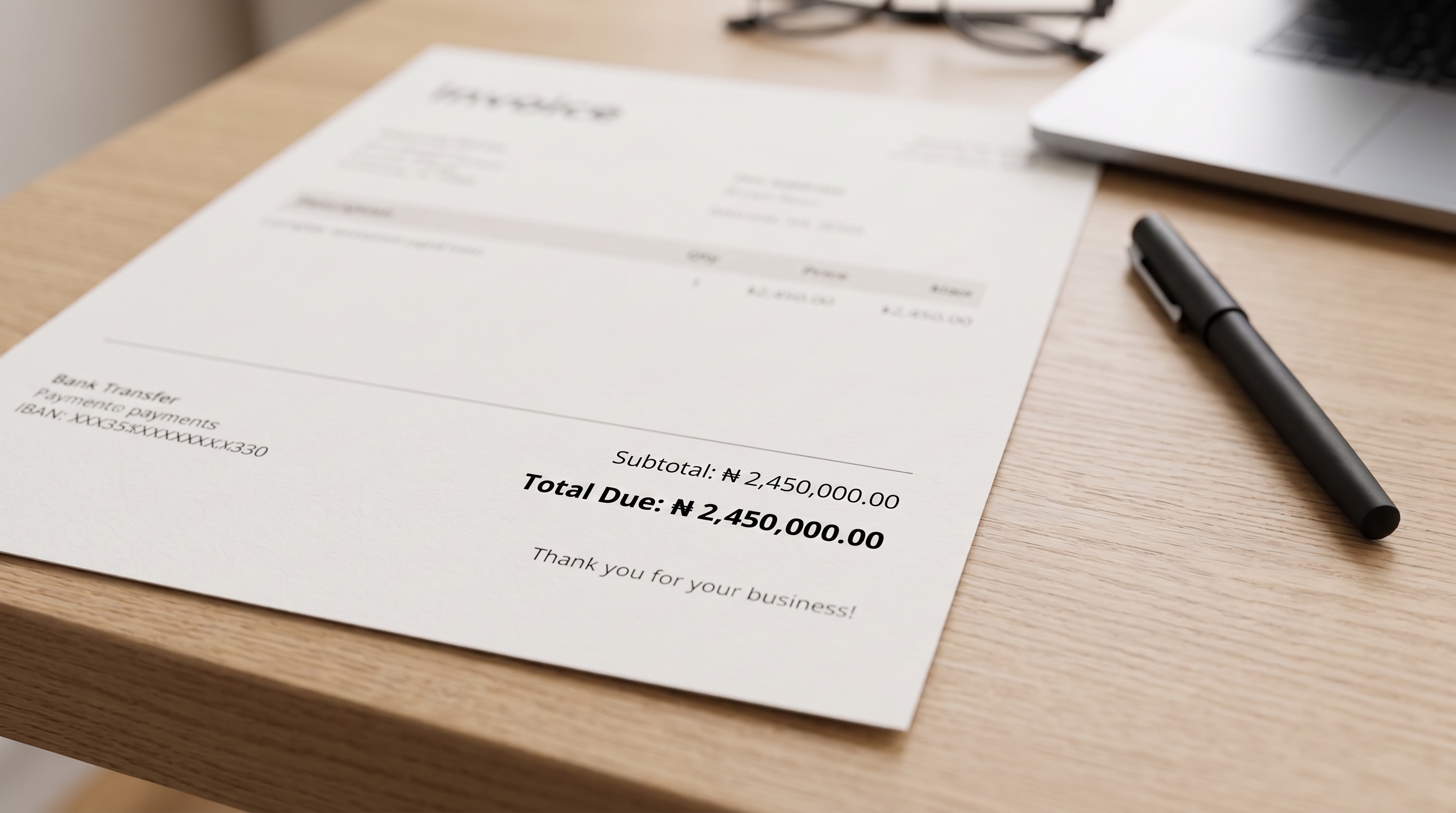 INVOICES WITHOUT VAT LINE